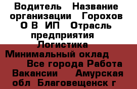 Водитель › Название организации ­ Горохов О.В, ИП › Отрасль предприятия ­ Логистика › Минимальный оклад ­ 27 500 - Все города Работа » Вакансии   . Амурская обл.,Благовещенск г.